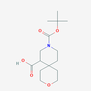 molecular formula C15H25NO5 B2641376 9-(tert-Butoxycarbonyl)-3-oxa-9-azaspiro[5.5]undecane-7-carboxylic acid CAS No. 2193061-43-5