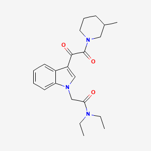 molecular formula C22H29N3O3 B2641388 N,N-diethyl-2-[3-[2-(3-methylpiperidin-1-yl)-2-oxoacetyl]indol-1-yl]acetamide CAS No. 872843-55-5