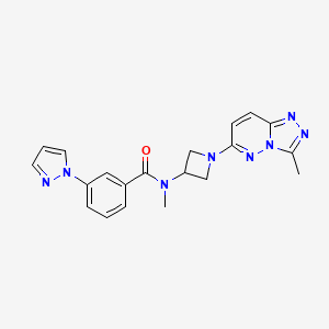 molecular formula C20H20N8O B2641396 N-methyl-N-(1-(3-methyl-[1,2,4]triazolo[4,3-b]pyridazin-6-yl)azetidin-3-yl)-3-(1H-pyrazol-1-yl)benzamide CAS No. 2309586-32-9