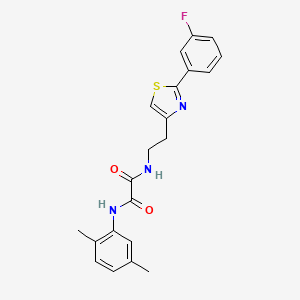molecular formula C21H20FN3O2S B2641397 N1-(2,5-dimethylphenyl)-N2-(2-(2-(3-fluorophenyl)thiazol-4-yl)ethyl)oxalamide CAS No. 895784-74-4