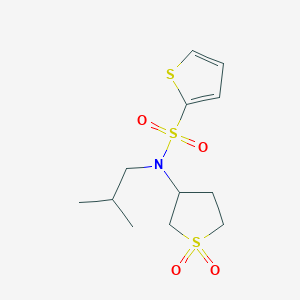 molecular formula C12H19NO4S3 B2641400 N-(1,1-二氧代硫杂环丙烷-3-基)-N-(2-甲基丙基)噻吩-2-磺酰胺 CAS No. 851458-44-1