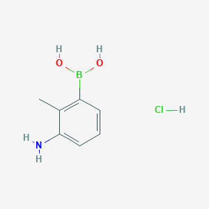molecular formula C7H11BClNO2 B2641401 (3-Amino-2-methylphenyl)boronic acid hydrochloride CAS No. 2230901-24-1