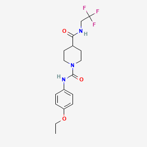 molecular formula C17H22F3N3O3 B2641403 N1-(4-ethoxyphenyl)-N4-(2,2,2-trifluoroethyl)piperidine-1,4-dicarboxamide CAS No. 1235381-11-9