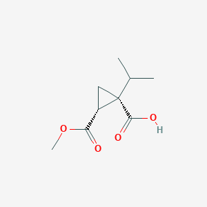 molecular formula C9H14O4 B2641433 (1R,2R)-2-Methoxycarbonyl-1-propan-2-ylcyclopropane-1-carboxylic acid CAS No. 2253640-35-4