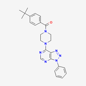 molecular formula C25H27N7O B2641459 （4-(叔丁基)苯基)(4-(3-苯基-3H-[1,2,3]三唑并[4,5-d]嘧啶-7-基)哌嗪-1-基)甲苯酮 CAS No. 920218-04-8