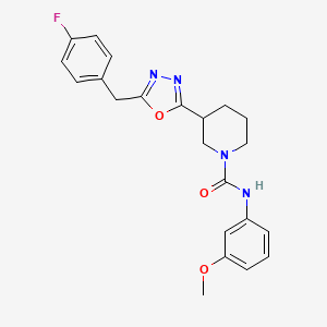 molecular formula C22H23FN4O3 B2641461 3-(5-(4-氟苄基)-1,3,4-恶二唑-2-基)-N-(3-甲氧基苯基)哌啶-1-甲酰胺 CAS No. 1171872-21-1