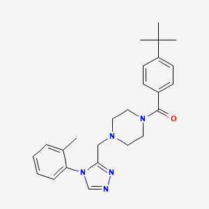 molecular formula C25H31N5O B2641464 1-(4-tert-butylbenzoyl)-4-{[4-(2-methylphenyl)-4H-1,2,4-triazol-3-yl]methyl}piperazine CAS No. 1396631-92-7