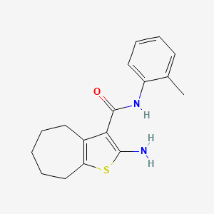 molecular formula C17H20N2OS B2641476 2-氨基-N-(2-甲基苯基)-5,6,7,8-四氢-4H-环庚[b]噻吩-3-甲酰胺 CAS No. 309721-14-0