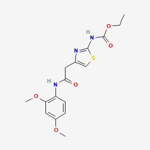 molecular formula C16H19N3O5S B2641477 Ethyl (4-(2-((2,4-dimethoxyphenyl)amino)-2-oxoethyl)thiazol-2-yl)carbamate CAS No. 946314-45-0