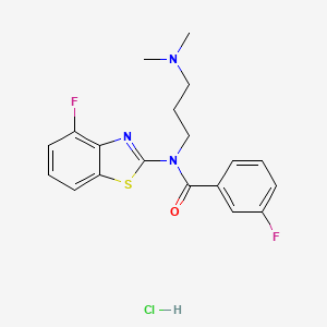 molecular formula C19H20ClF2N3OS B2641483 N-(3-(dimethylamino)propyl)-3-fluoro-N-(4-fluorobenzo[d]thiazol-2-yl)benzamide hydrochloride CAS No. 1216683-07-6