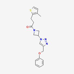 molecular formula C20H22N4O2S B2641485 3-(3-methylthiophen-2-yl)-1-(3-(4-(phenoxymethyl)-1H-1,2,3-triazol-1-yl)azetidin-1-yl)propan-1-one CAS No. 1903615-79-1