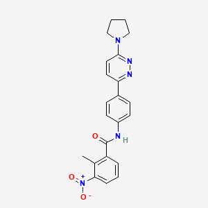 2-methyl-3-nitro-N-(4-(6-(pyrrolidin-1-yl)pyridazin-3-yl)phenyl)benzamide
