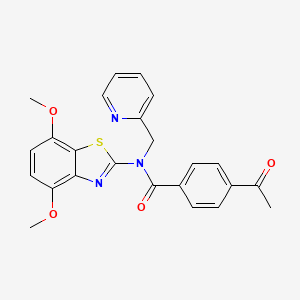 4-acetyl-N-(4,7-dimethoxybenzo[d]thiazol-2-yl)-N-(pyridin-2-ylmethyl)benzamide