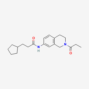 3-cyclopentyl-N-(2-propionyl-1,2,3,4-tetrahydroisoquinolin-7-yl)propanamide