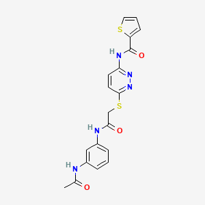 N-(6-((2-((3-acetamidophenyl)amino)-2-oxoethyl)thio)pyridazin-3-yl)thiophene-2-carboxamide