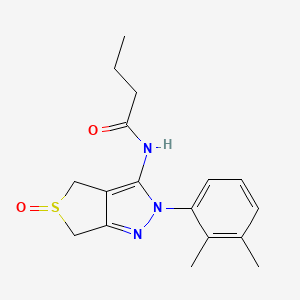 molecular formula C17H21N3O2S B2641523 N-(2-(2,3-dimethylphenyl)-5-oxido-4,6-dihydro-2H-thieno[3,4-c]pyrazol-3-yl)butyramide CAS No. 958587-08-1