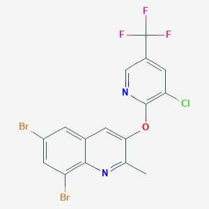 6,8-Dibromo-3-{[3-chloro-5-(trifluoromethyl)-2-pyridinyl]oxy}-2-methylquinoline
