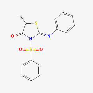 (Z)-5-methyl-2-(phenylimino)-3-(phenylsulfonyl)thiazolidin-4-one