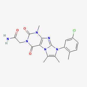 molecular formula C19H19ClN6O3 B2641556 2-[6-(5-Chloro-2-methylphenyl)-4,7,8-trimethyl-1,3-dioxopurino[7,8-a]imidazol-2-yl]acetamide CAS No. 876670-73-4