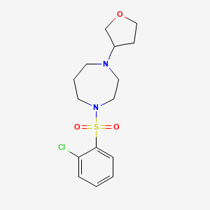 molecular formula C15H21ClN2O3S B2641560 1-((2-氯苯基)磺酰基)-4-(四氢呋喃-3-基)-1,4-二氮杂环戊烷 CAS No. 2320214-17-1