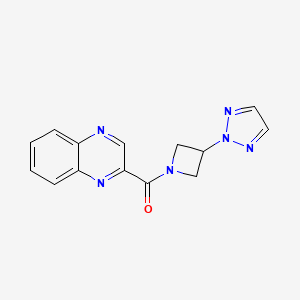 molecular formula C14H12N6O B2641564 (3-(2H-1,2,3-三唑-2-基)氮杂环丁-1-基)(喹喔啉-2-基)甲酮 CAS No. 2176152-38-6