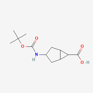 molecular formula C12H19NO4 B2641566 3-((tert-Butoxycarbonyl)amino)bicyclo[3.1.0]hexane-6-carboxylic acid CAS No. 1935132-42-5