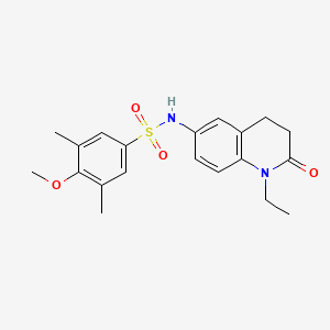 molecular formula C20H24N2O4S B2641576 N-(1-ethyl-2-oxo-1,2,3,4-tetrahydroquinolin-6-yl)-4-methoxy-3,5-dimethylbenzenesulfonamide CAS No. 922105-40-6