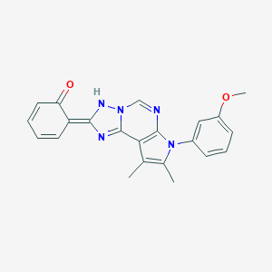 (6Z)-6-[10-(3-methoxyphenyl)-11,12-dimethyl-3,5,6,8,10-pentazatricyclo[7.3.0.02,6]dodeca-1(9),2,7,11-tetraen-4-ylidene]cyclohexa-2,4-dien-1-one