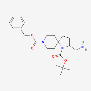 molecular formula C22H33N3O4 B2641591 8-Benzyl 1-tert-butyl 2-(aminomethyl)-1,8-diazaspiro[4.5]decane-1,8-dicarboxylate CAS No. 1823776-49-3