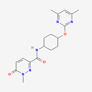 molecular formula C18H23N5O3 B2641607 N-((1r,4r)-4-((4,6-dimethylpyrimidin-2-yl)oxy)cyclohexyl)-1-methyl-6-oxo-1,6-dihydropyridazine-3-carboxamide CAS No. 2177025-98-6