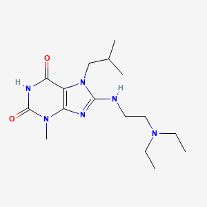 molecular formula C16H28N6O2 B2641611 8-((2-(二乙氨基)乙基)氨基)-7-异丁基-3-甲基-1H-嘌呤-2,6(3H,7H)-二酮 CAS No. 333752-35-5