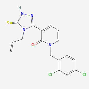 molecular formula C17H14Cl2N4OS B2641617 3-(4-allyl-5-sulfanyl-4H-1,2,4-triazol-3-yl)-1-(2,4-dichlorobenzyl)-2(1H)-pyridinone CAS No. 242471-94-9