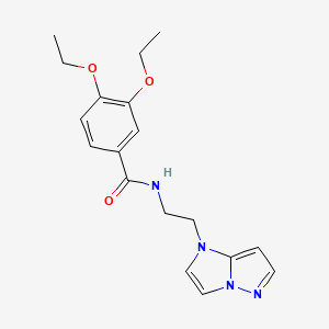 molecular formula C18H22N4O3 B2641625 N-(2-(1H-imidazo[1,2-b]pyrazol-1-yl)ethyl)-3,4-diethoxybenzamide CAS No. 1788773-23-8