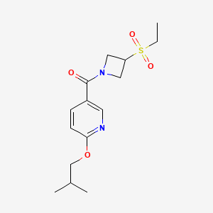 molecular formula C15H22N2O4S B2641632 （3-（乙基磺酰基）氮杂环丁-1-基）（6-异丁氧基吡啶-3-基）甲酮 CAS No. 2034252-86-1