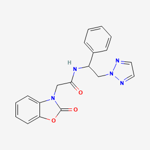 2-(2-oxobenzo[d]oxazol-3(2H)-yl)-N-(1-phenyl-2-(2H-1,2,3-triazol-2-yl)ethyl)acetamide
