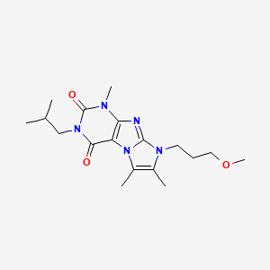 molecular formula C18H27N5O3 B2641634 3-异丁基-8-(3-甲氧基丙基)-1,6,7-三甲基-1H-咪唑并[2,1-f]嘌呤-2,4(3H,8H)-二酮 CAS No. 896311-42-5