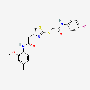 N-(4-fluorophenyl)-2-((4-(2-((2-methoxy-4-methylphenyl)amino)-2-oxoethyl)thiazol-2-yl)thio)acetamide