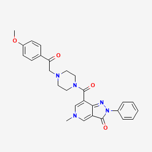 7-(4-(2-(4-methoxyphenyl)-2-oxoethyl)piperazine-1-carbonyl)-5-methyl-2-phenyl-2H-pyrazolo[4,3-c]pyridin-3(5H)-one