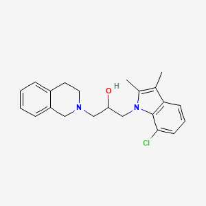 molecular formula C22H25ClN2O B2641736 1-(7-chloro-2,3-dimethyl-1H-indol-1-yl)-3-(3,4-dihydroisoquinolin-2(1H)-yl)propan-2-ol CAS No. 942881-07-4