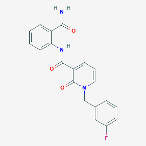molecular formula C20H16FN3O3 B2641740 N-(2-carbamoylphenyl)-1-(3-fluorobenzyl)-2-oxo-1,2-dihydropyridine-3-carboxamide CAS No. 1005300-18-4