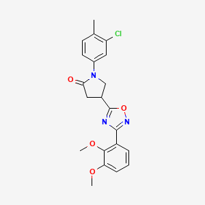 molecular formula C21H20ClN3O4 B2641747 1-(3-Chloro-4-methylphenyl)-4-(3-(2,3-dimethoxyphenyl)-1,2,4-oxadiazol-5-yl)pyrrolidin-2-one CAS No. 941918-00-9