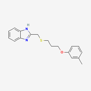 molecular formula C18H20N2OS B2641758 2-[3-(3-methylphenoxy)propylsulfanylmethyl]-1H-benzimidazole CAS No. 867041-72-3