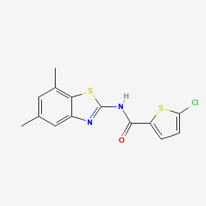 molecular formula C14H11ClN2OS2 B2641804 5-chloro-N-(5,7-dimethylbenzo[d]thiazol-2-yl)thiophene-2-carboxamide CAS No. 905677-23-8