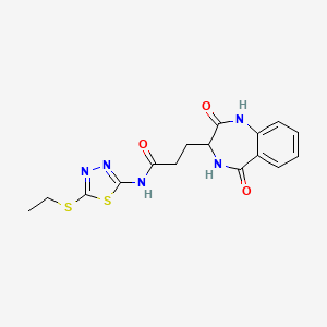 molecular formula C16H17N5O3S2 B2641810 3-(2,5-dioxo-2,3,4,5-tetrahydro-1H-benzo[e][1,4]diazepin-3-yl)-N-(5-(ethylthio)-1,3,4-thiadiazol-2-yl)propanamide CAS No. 1192279-05-2