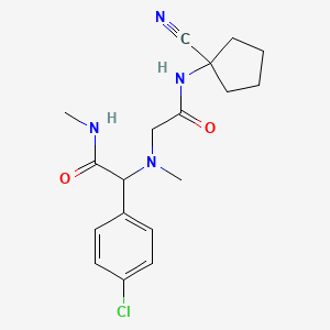 molecular formula C18H23ClN4O2 B2641813 2-(4-chlorophenyl)-2-[[2-[(1-cyanocyclopentyl)amino]-2-oxoethyl]-methylamino]-N-methylacetamide CAS No. 1103595-48-7