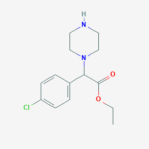 molecular formula C14H19ClN2O2 B2641835 乙基（4-氯苯基）（哌嗪-1-基）乙酸酯 CAS No. 877977-12-3