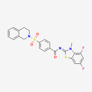 (E)-N-(4,6-difluoro-3-methylbenzo[d]thiazol-2(3H)-ylidene)-4-((3,4-dihydroisoquinolin-2(1H)-yl)sulfonyl)benzamide