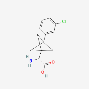molecular formula C13H14ClNO2 B2641855 2-Amino-2-[3-(3-chlorophenyl)-1-bicyclo[1.1.1]pentanyl]acetic acid CAS No. 2287260-14-2