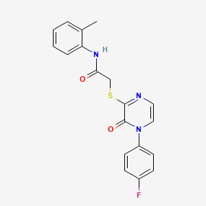 2-((4-(4-fluorophenyl)-3-oxo-3,4-dihydropyrazin-2-yl)thio)-N-(o-tolyl)acetamide