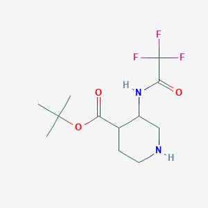 molecular formula C12H19F3N2O3 B2641873 Tert-butyl 3-(trifluoroacetamido)piperidine-4-carboxylate CAS No. 1909319-36-3
